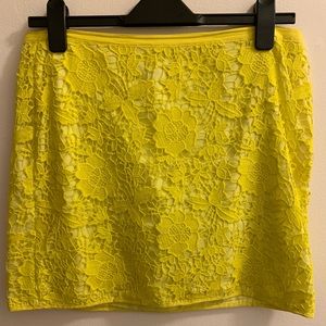 Madewell Yellow Lace Mini Skirt